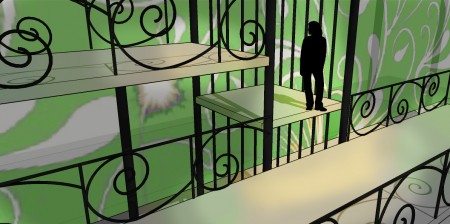 Projekt Melodifestival, Film- och TVscenografi LTU. Förslag på scen till Melodifestivalen, och hur den kan förändras för olika nummer. SketchUp-modell.